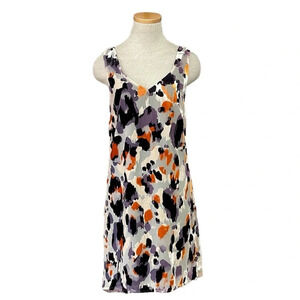 Cabi Dress Women's XS Extra Small Purple Orange Radiant Velvet Burnout Knee